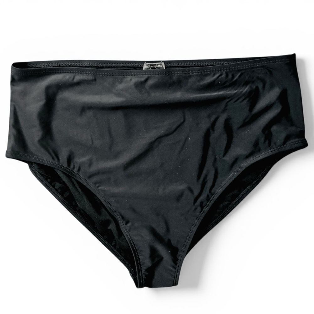 New NWT XXL kathy ireland Black High-Waist Swim Bottoms